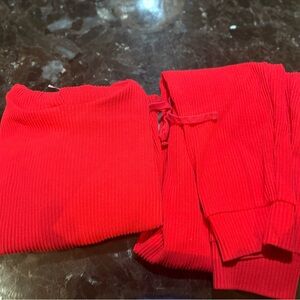 ALO Yoga Red Ribbed Knit Apparel